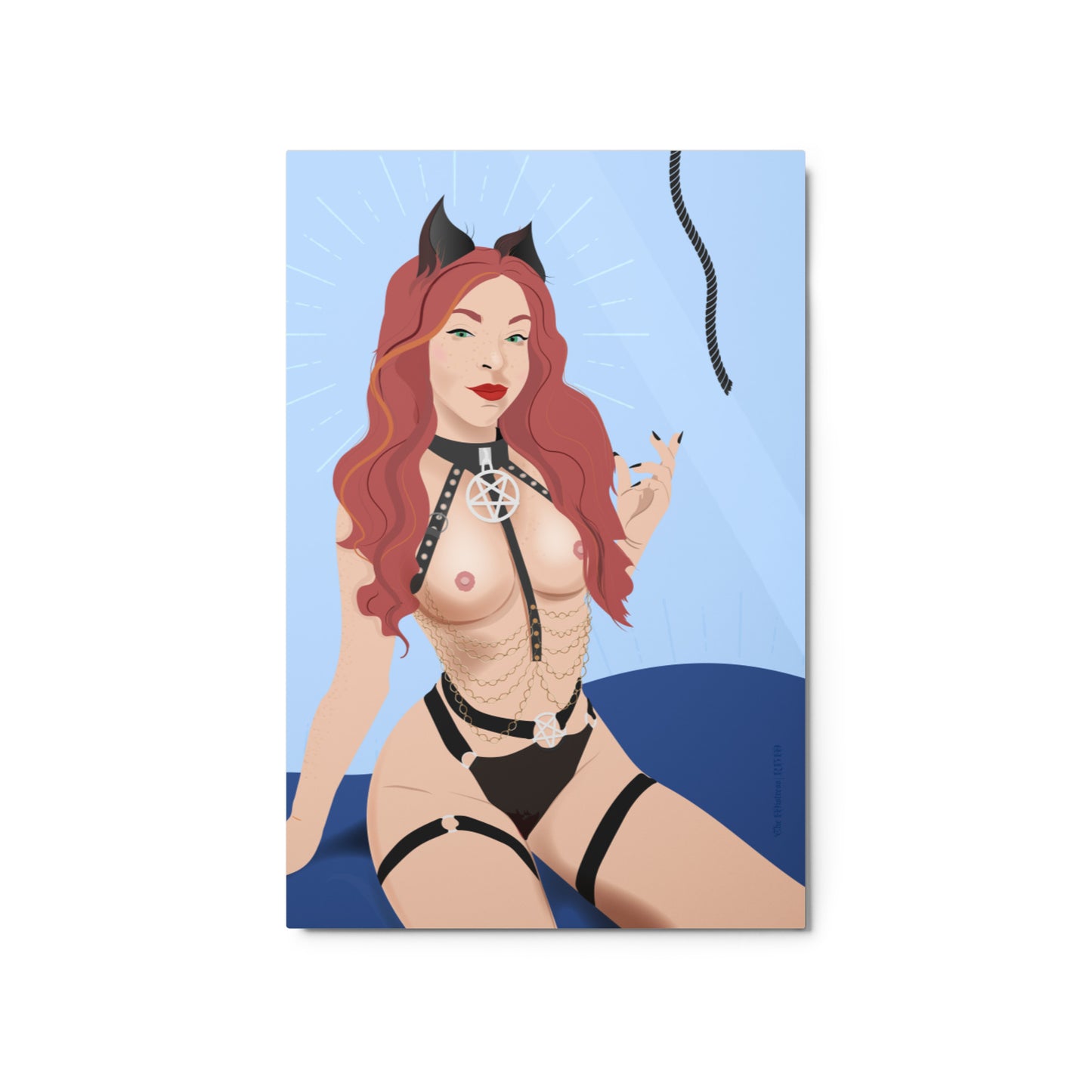 Bondage Kitty Metal prints