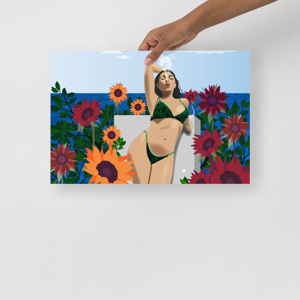 Sunflowers & Beach Vibes Poster