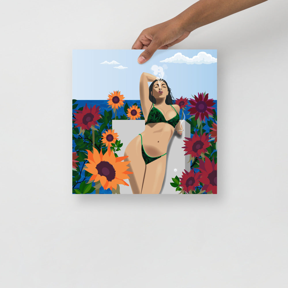 Sunflowers & Beach Vibes Poster