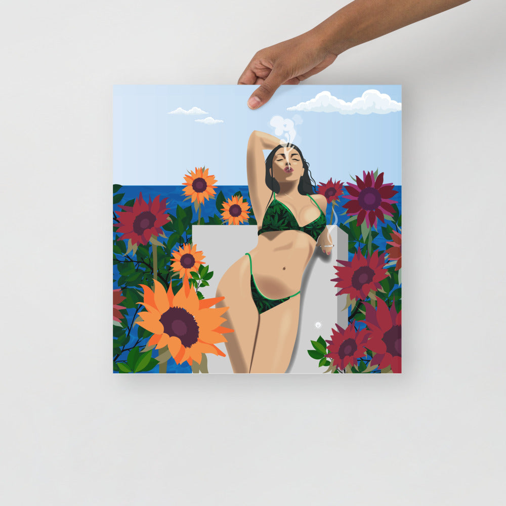 Sunflowers & Beach Vibes Poster