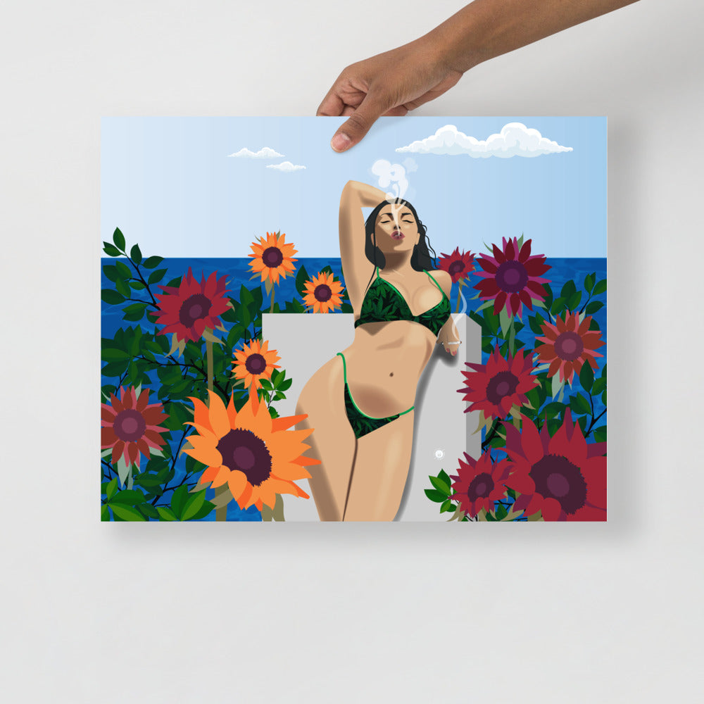 Sunflowers & Beach Vibes Poster