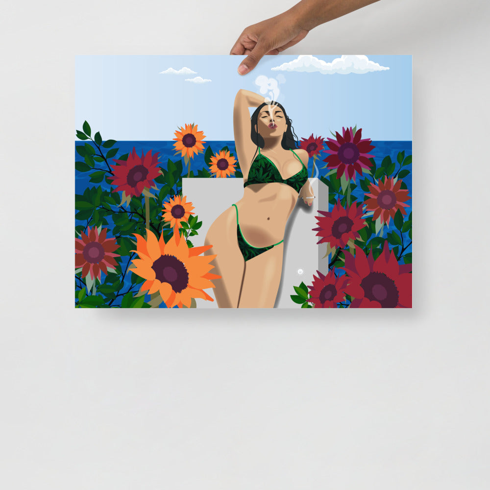 Sunflowers & Beach Vibes Poster