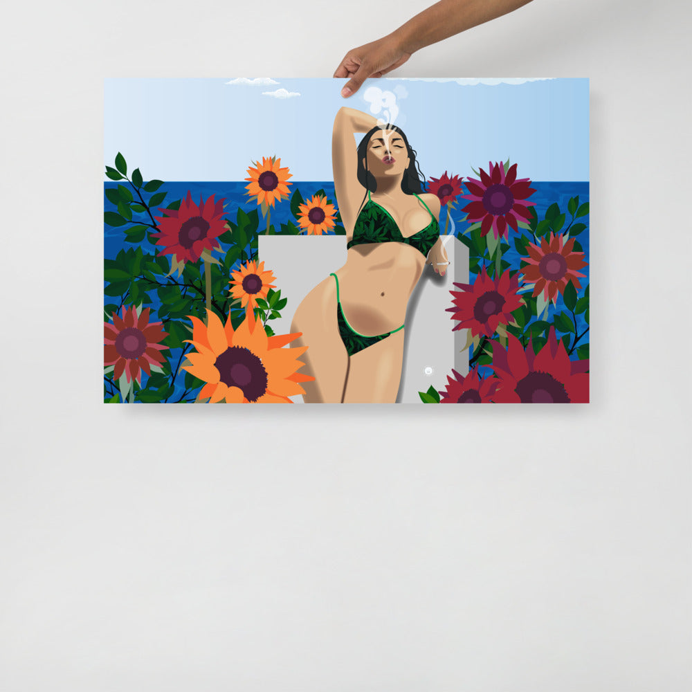 Sunflowers & Beach Vibes Poster