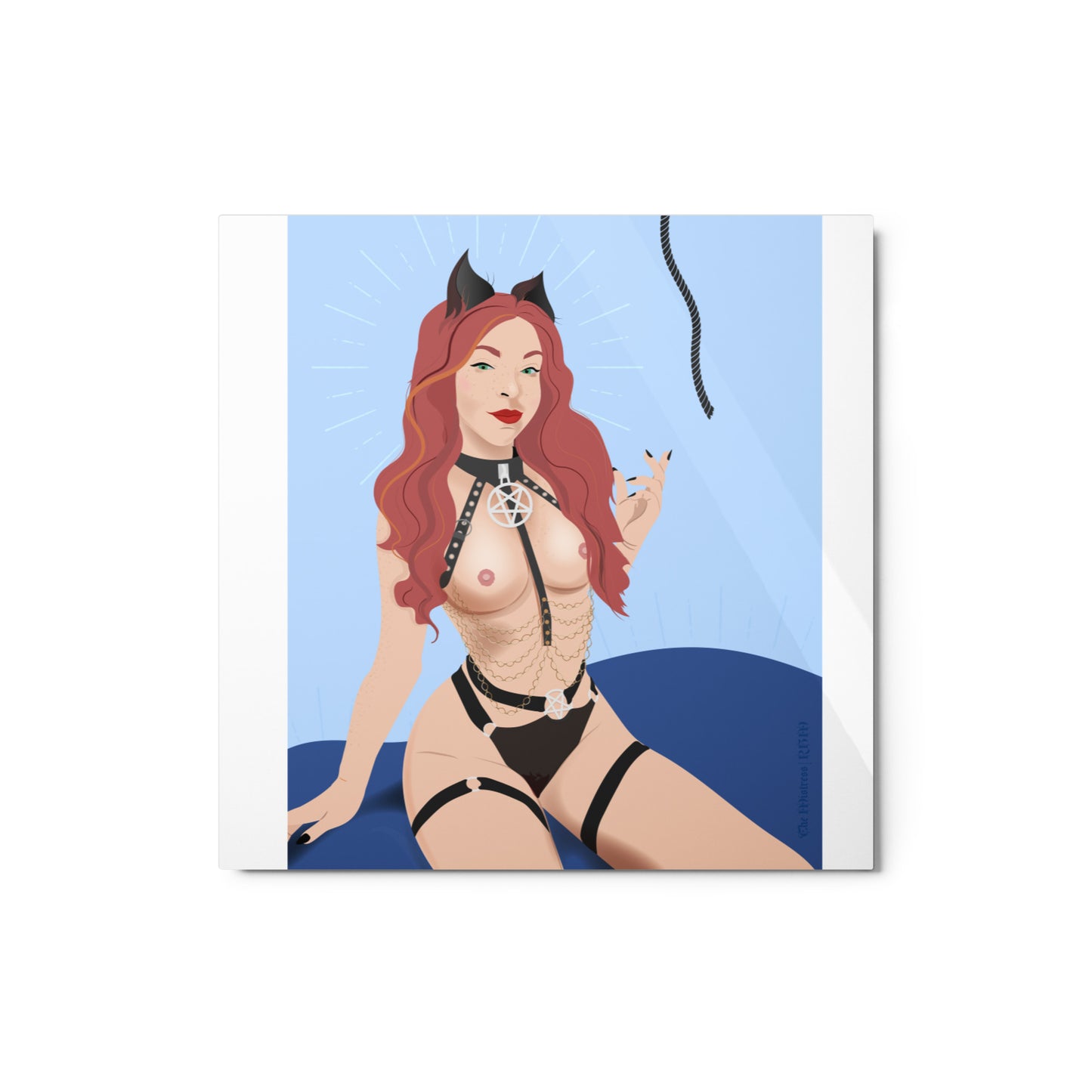 Bondage Kitty Metal prints