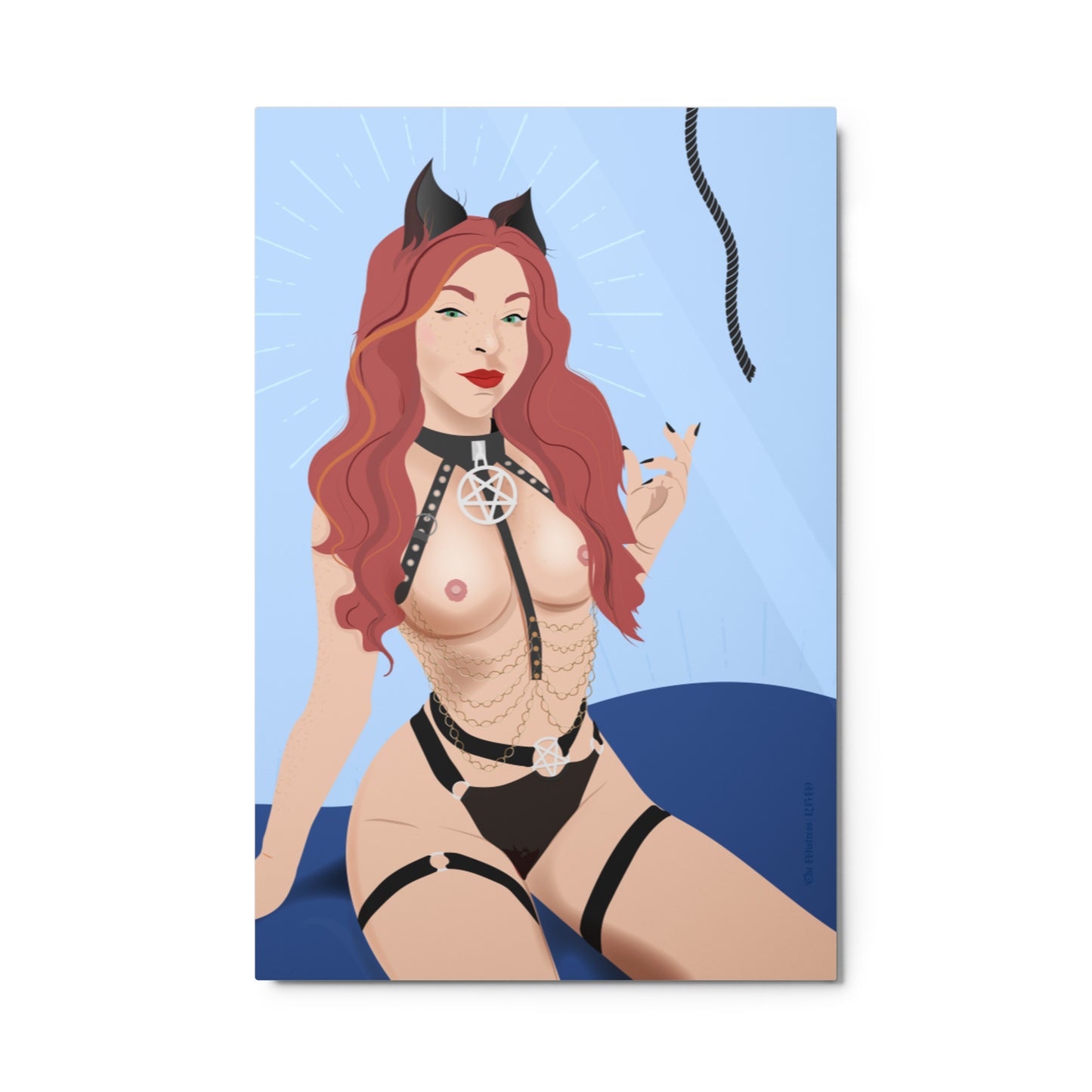 Bondage Kitty Metal prints