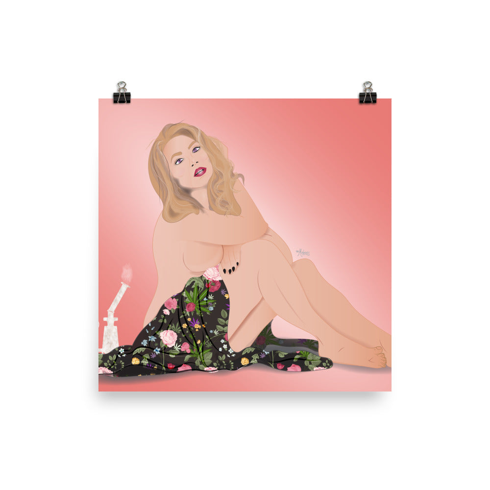 Cannabis Rose Pin-Up Poster