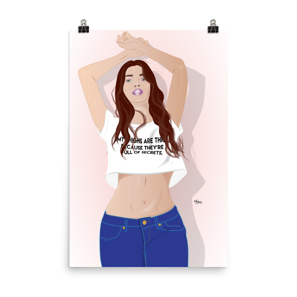 Secret Thighs Pin-Up Poster