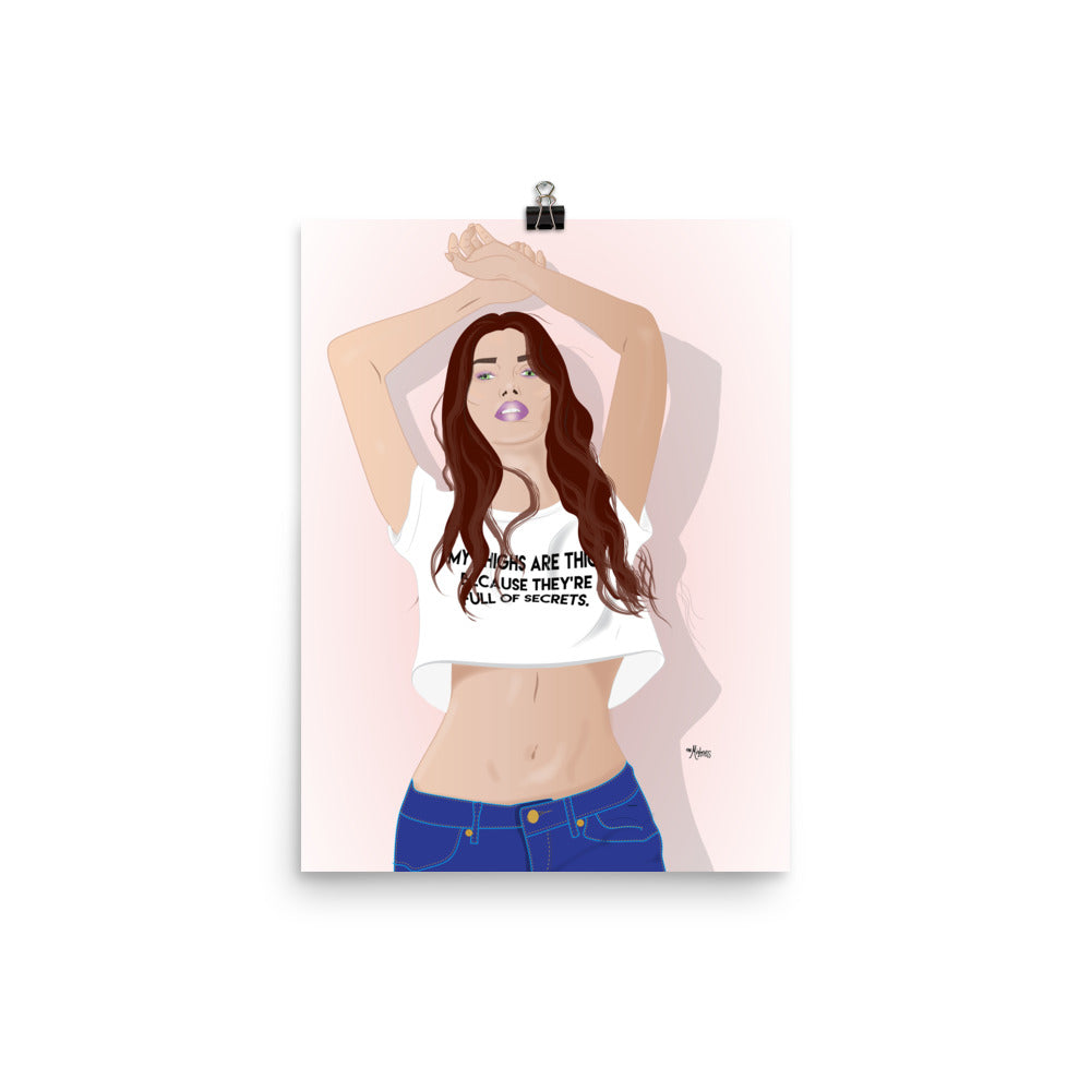 Secret Thighs Pin-Up Poster