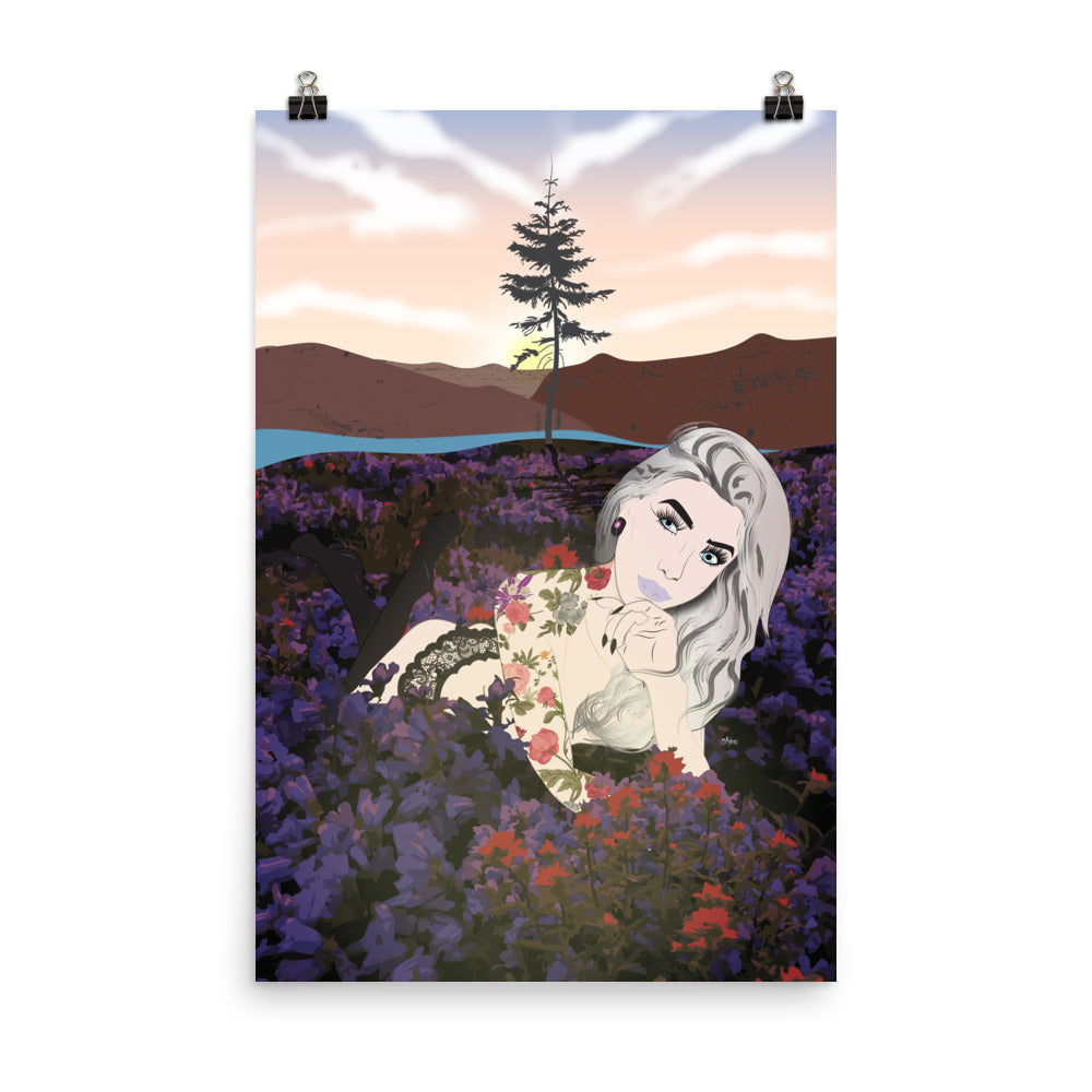 Nature Babe Cannabis Pin-up Poster