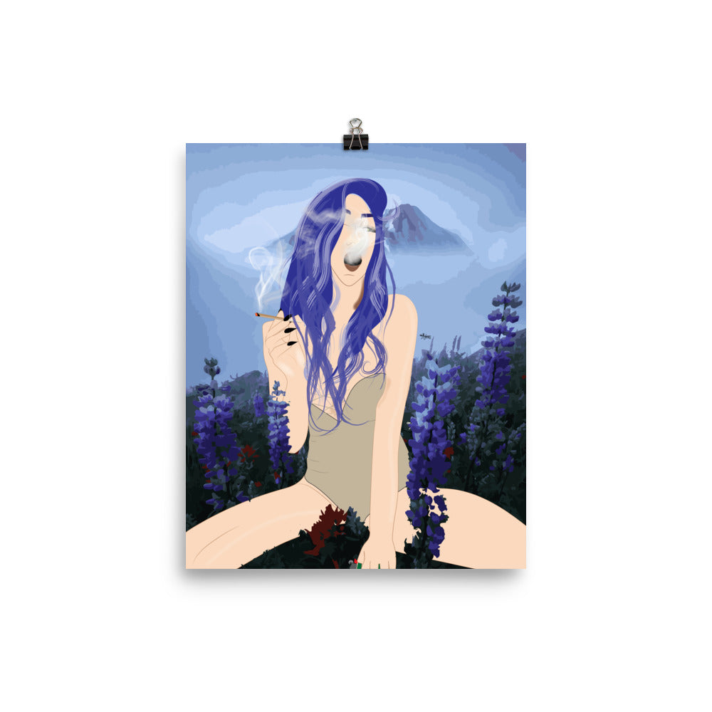 Blue Hair Dont Care Mt Rainier Poster