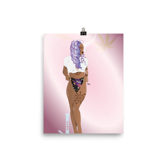 Strike a Pose Cannabis Rose Poster