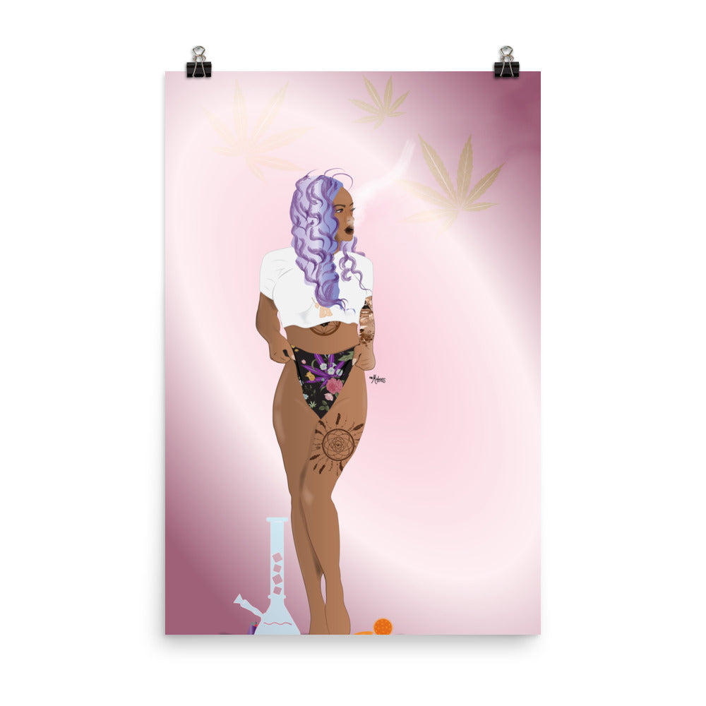 Strike a Pose Cannabis Rose Poster