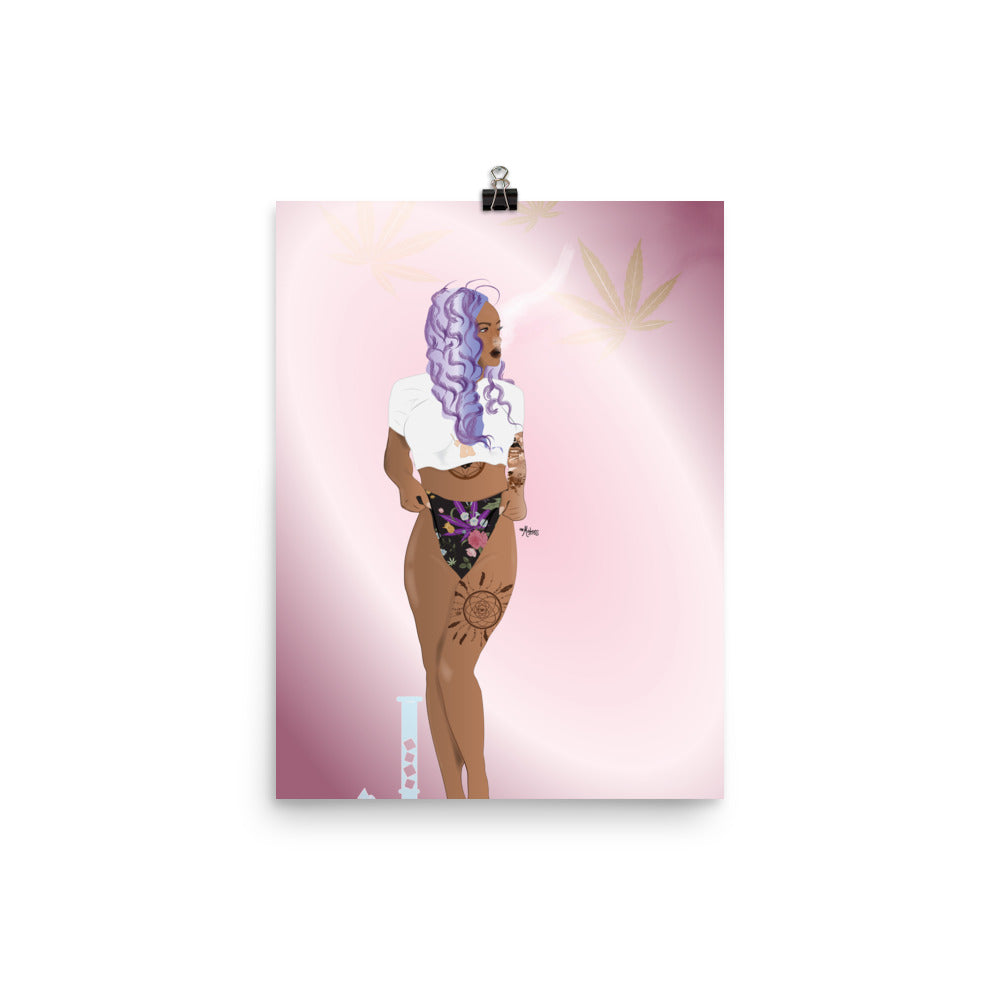 Strike a Pose Cannabis Rose Poster